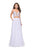 La Femme - 25830 Two Piece Beaded Lace Chiffon A-line Dress Special Occasion Dress 00 / White