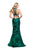 La Femme - 25838 Sleeveless High Halter Ruffled Mermaid Gown Special Occasion Dress 00 / Emerald