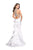 La Femme - 25838 Sleeveless High Halter Ruffled Mermaid Gown Special Occasion Dress 00 / White