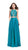 La Femme - 25843 Two-Piece Illusion Paneled Lace Bodice Chiffon Gown Special Occasion Dress 00 / Teal