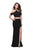 La Femme - 25846 Two Piece Beaded Halter Sheath Dress Special Occasion Dress 00 / Black