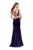 La Femme - 25866 Deep V-neck Velvet Sheath Dress Special Occasion Dress