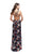 La Femme - 25900 Deep Sweetheart Strappy Floral Printed Gown Special Occasion Dress