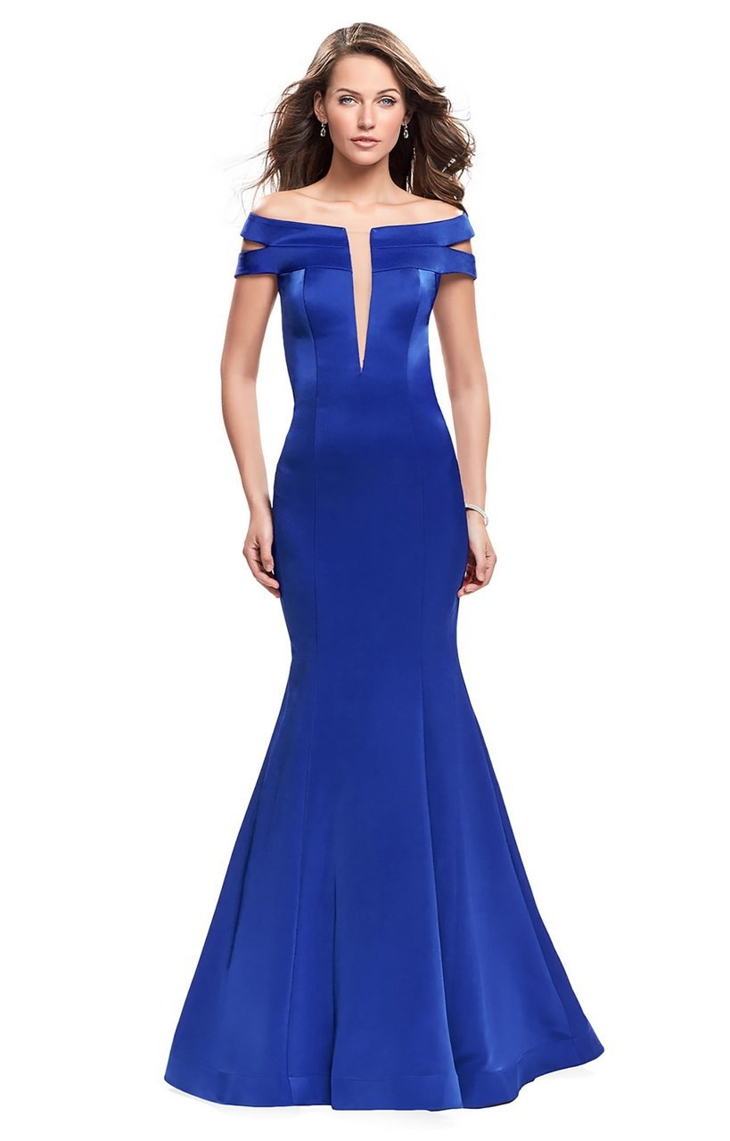 La Femme - 25903 Deep V-neck Mermaid Dress – Couture Candy