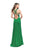La Femme - 25906 Bead Trimmed High Halter Sheath Satin Gown Special Occasion Dress