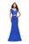 La Femme - 25918 Two Piece V-neck Trumpet Dress Special Occasion Dress 00 / Electric Blue