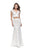 La Femme - 25918 Two Piece V-neck Trumpet Dress Special Occasion Dress 00 / White