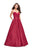 La Femme - 25953 Strapless Sweetheart Mikado Ballgown Special Occasion Dress 00 / Burgundy