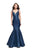 La Femme - 25972 Sleeveless Lace Cutout Back Mikado Mermaid Gown Special Occasion Dress