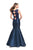 La Femme - 25972 Sleeveless Lace Cutout Back Mikado Mermaid Gown Special Occasion Dress