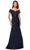 La Femme 25996 - Embellished Pleated Long Dress Special Occasion Dress 2 / Navy