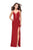La Femme - 26023 Strappy Deep V-neck  Sheath Dress Special Occasion Dress 00 / Red