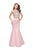 La Femme - 26035 Beaded Two Piece Satin Mermaid Dress Special Occasion Dress 00 / Blush