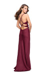La Femme - 26036 V-neckline Strappy Open Back Fitted Gown Special Occasion Dress3