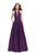La Femme - 26073 Sparkling Mikado Halter A-line Gown Special Occasion Dress 00 / Purple/Multi