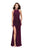 La Femme - 26116 Vertical Beaded Halter Velvet Sheath Dress Special Occasion Dress 00 / Dark Berry