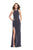 La Femme - 26116 Vertical Beaded Halter Velvet Sheath Dress Special Occasion Dress
