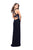 La Femme - 26116 Vertical Beaded Halter Velvet Sheath Dress Special Occasion Dress