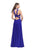 La Femme - 26154 Deep V-neck with Choker Satin A-line Gown Special Occasion Dress