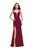 La Femme - 26167 Sweetheart Neck Strappy Back Fitted Gown Special Occasion Dress 00 / Burgundy