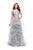 La Femme - 26169 Beaded Two Piece Tulle Ruffled A-line Dress Special Occasion Dress 00 / Silver