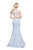 La Femme - 26206 Two Piece Lace and Denim Polka Dot Trumpet Gown Special Occasion Dress