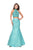 La Femme - 26255 Beaded High Neck Two-Piece Mermaid Gown Special Occasion Dress 00 / Aqua