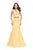 La Femme - 26311 Sculpted Two-Piece Beaded Mikado Evening Gown Special Occasion Dress 00 / Lemon
