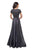 La Femme - 26447 Jeweled Rosette Short Sleeve A-Line Gown Special Occasion Dress