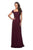 La Femme - 26512 Embellished Square Neck Chiffon A-line Dress Special Occasion Dress 2 / Wine