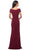 La Femme - 26519 Off Shoulder V Neck Long Sheath Jersey Gown Mother of the Bride Dresses
