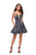 La Femme - 26659 Deep V-neck Stretch Satin A-line Dress Special Occasion Dress 00 / Gunmetal