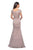 La Femme - 26806 Short Sleeve Embroidered Bodice Ruched Mermaid Gown Mother of the Bride Dresses