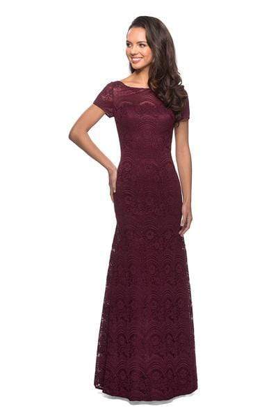 La Femme - 26875 Short Sleeve Lace Mother of the Groom Trumpet Dress