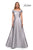 La Femme - 26877 Asymmetric Mikado A-line Gown Formal Gowns 2 / Platinum