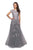 La Femme - 26907 Lace Applique Bateau A-line Dress Mother of the Bride Dresses 4 / Silver