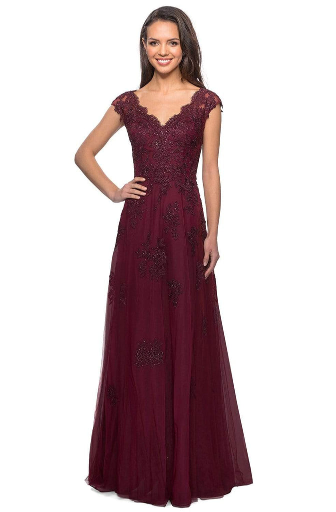 burgundy floral mother of the bride dress WEDTREND Women Elegant Burgundy Mother Of the Bride Dress with Lace Appliques A Line V Neck Chiffon Long Formal Dress, Burgundy / US16