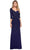 La Femme - 26955 Ruched V-neck Sheath Dress Mother of the Bride Dresses 0 / Navy