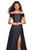 La Femme - 27005 Off Shoulder High Slit Prom Dress Prom Dresses 00 / Black