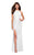 La Femme - 27046 Strappy Halter Lace Gown with Slit Special Occasion Dress 00 / White