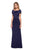 La Femme - 27067 Bateau Side Ruched Trumpet Dress Mother of the Bride Dresses 2 / Navy