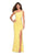 La Femme - 27126 Asymmetrical Neckline Strappy Jersey Evening Dress Evening Dresses 00 / Yellow