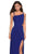 La Femme - 27126 Asymmetrical Neckline Strappy Jersey Evening Dress Evening Dresses