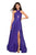 La Femme - 27151 Crisscross Halter Cutout Long Gown Special Occasion Dress 00 / Indigo