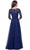 La Femme - 27153 Sheer Lace Quarter Sleeves Empire Waist Chiffon Gown Mother of the Bride Dresses