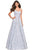 La Femme - 27162 Floral Sweetheart Pleated A-Line Gown Special Occasion Dress 00 / Light Blue