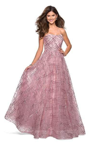 La Femme - 27237 Sequined Sweetheart A-line Dress Special Occasion Dress 00 / Mauve