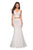 La Femme - 27262 Allover Lace Sleeveless V Neck Two-Piece Mermaid Gown Evening Dresses 00 / White