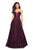 La Femme - 27284 Sweetheart Lace Organza Ballgown Special Occasion Dress 00 / Dark Berry