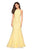 La Femme - 27289 Jewel Studded Lace Trumpet Gown Special Occasion Dress 00 / Pale Yellow